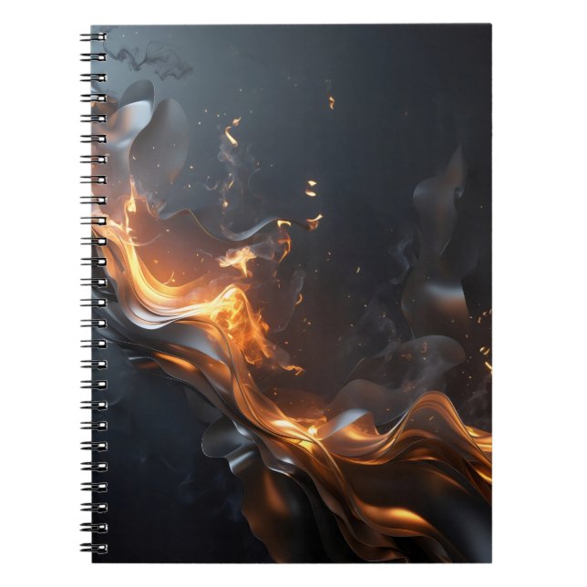 Caderno Espiral The Quiet Flame – Smoldering Gold & Black  (Frente)
