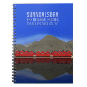 Caderno Espiral The Red Boat Houses Sunndalsøra Norway Canvas Prin