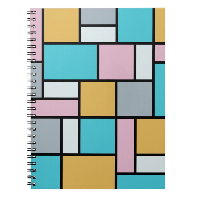 Caderno Espiral Theo Van Doesburg - Composição 17 - Arte Mondrian (Frente)
