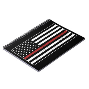 Caderno Espiral Thin Red Line USA Flag Fire Department