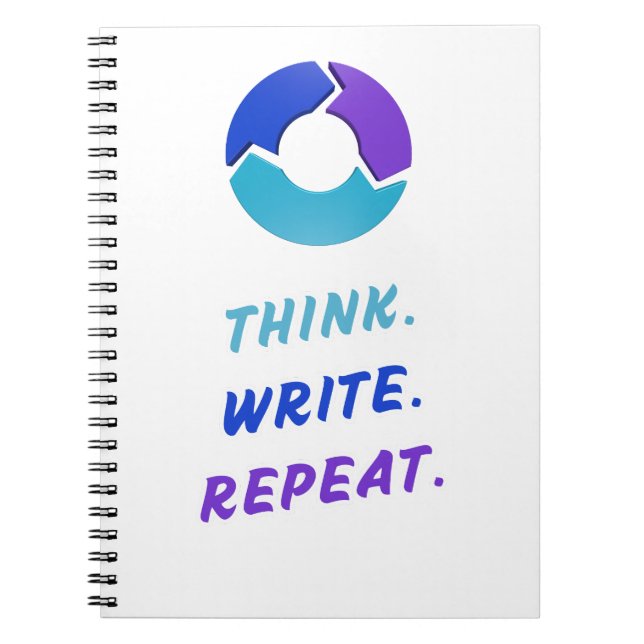 Caderno Espiral Think. Write. Repeat. Notebook (Frente)