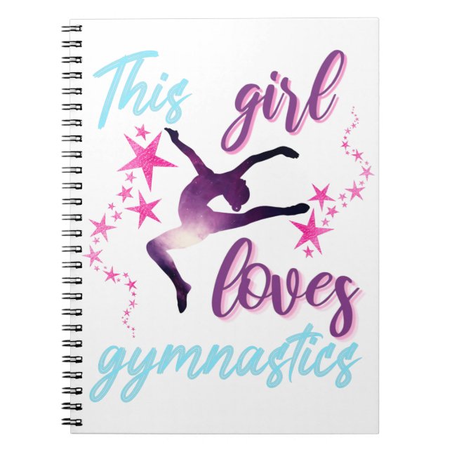 Caderno Espiral This Girl Loves Gymnastics Stars Leap (Frente)