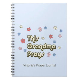 Caderno Espiral This Grandma Prays Retro Light Blue Prayer Journal