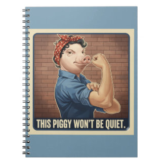 Caderno Espiral This Piggy Won't Be Quiet Spiral Notebook