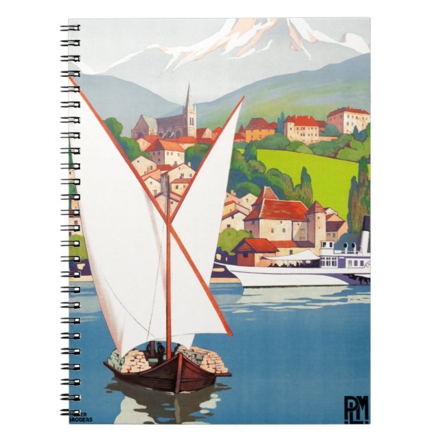Caderno Espiral Thonon Les Bains French Viagem Europe (Frente)