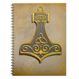 Caderno Espiral Thor's Hammer em Dourado