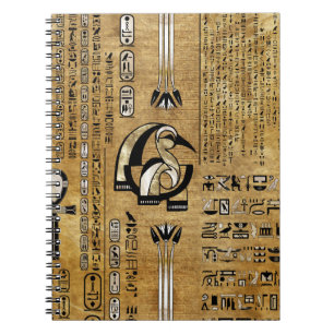 Caderno Espiral Thoth - Deus egípcio de Djihuty - Dourado e Péro