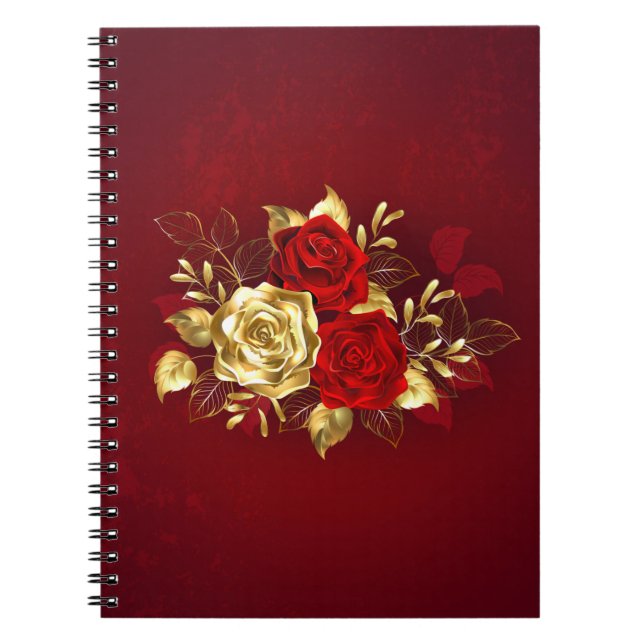 Caderno Espiral Three Jewelry Roses (Frente)