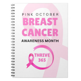 Caderno Espiral Thrive 365 Mês de consciência do câncer de mama 20