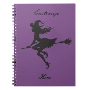 Caderno Espiral Thunder_Cove da Bruxa Andando de Vassoura
