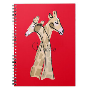 Caderno Espiral Thunder_Cove do Casal Girafa em forma de moeda
