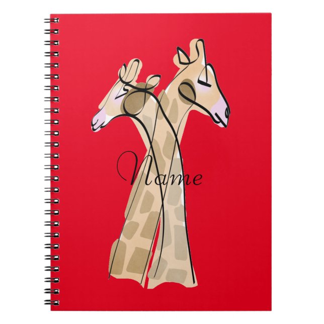 Caderno Espiral Thunder_Cove do Casal Girafa em forma de moeda (Frente)