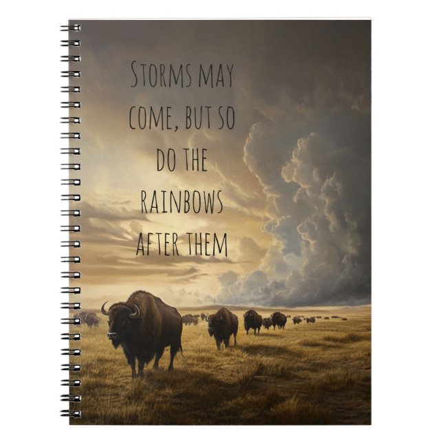 Caderno Espiral Thunder on the Plains: Bloco de Tempestade de Buff (Frente)