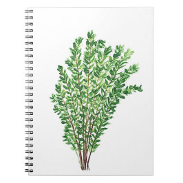 Caderno Espiral Thyme rosemary parsley herbáceas cozinha