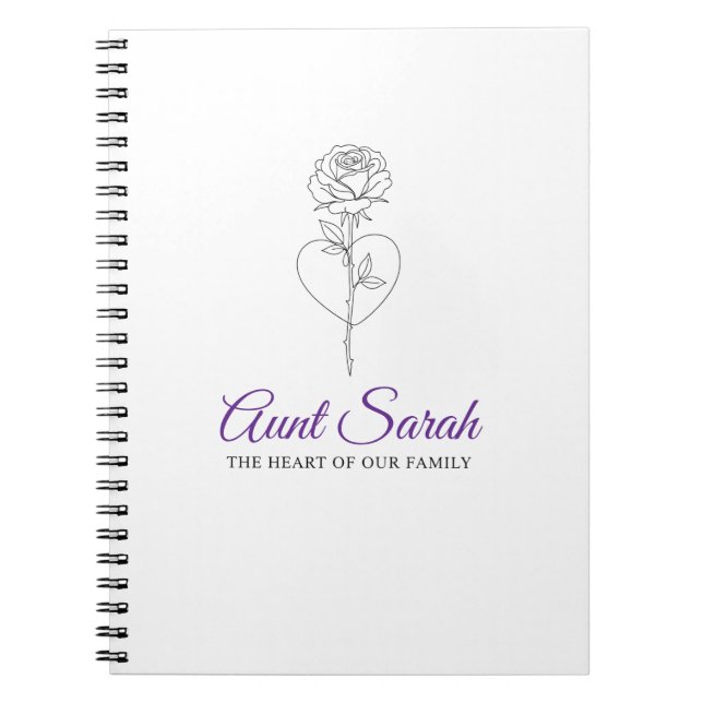 Caderno Espiral Tia Notebook - O Coração da Nossa Família (Frente)