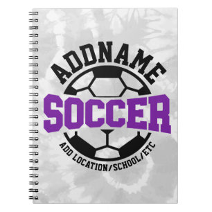 Caderno Espiral Tie-Dye da Equipe do Jogador de Futebol do ADD Per