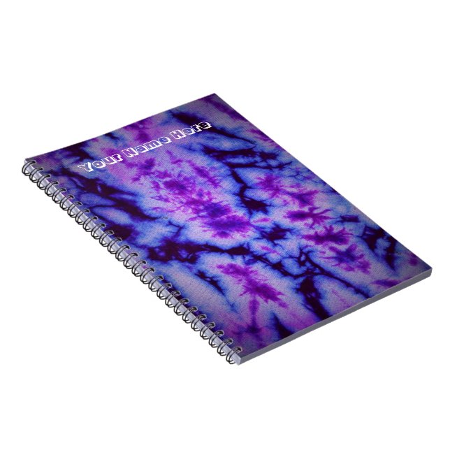 Caderno Espiral Tie Dye Shades de Púrpura e Azul (Lado Direito)