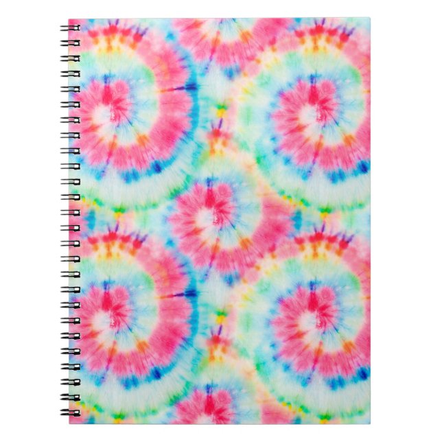 Caderno Espiral Tie Dye Spiral. Linda Aquarela Suja Arte Sw (Frente)