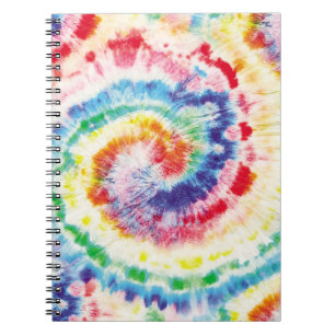 Caderno Espiral Tie Dye Swirl. Padrão de Tiedye Invisível. Tecido 
