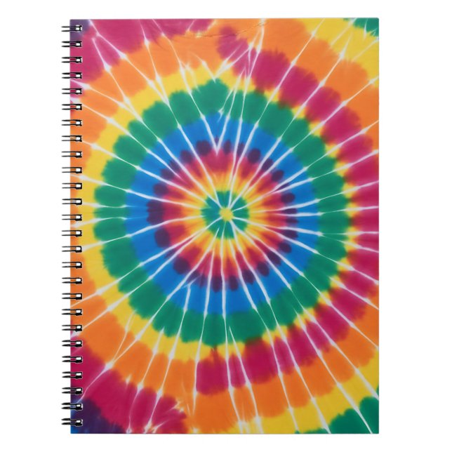 Caderno Espiral Tie-dyed, vibrant colored, notebook (Frente)