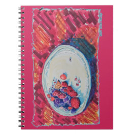Caderno Espiral Tigela de Frutas Vermelhas