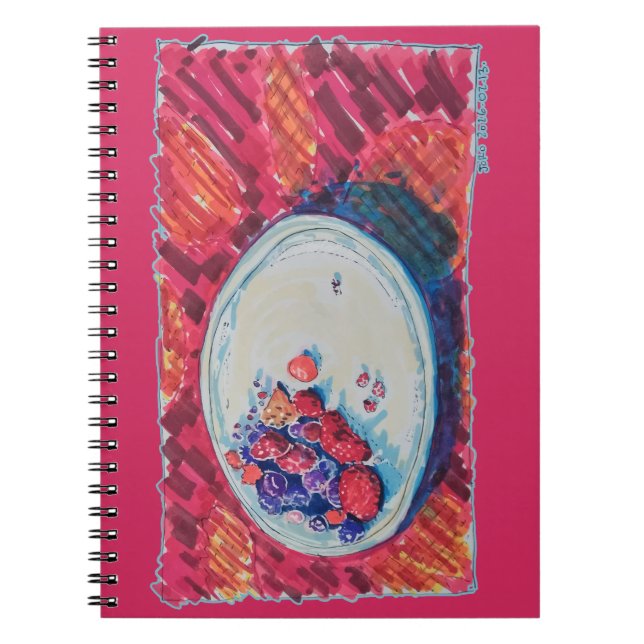Caderno Espiral Tigela de Frutas Vermelhas (Frente)