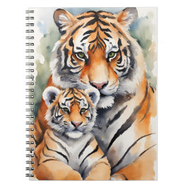 Caderno Espiral Tiger Mom and Cub Spiral Notebook: Cute and Practi