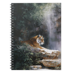 Caderno Espiral Tiger Waterfall Lair Jungle Serenage Art