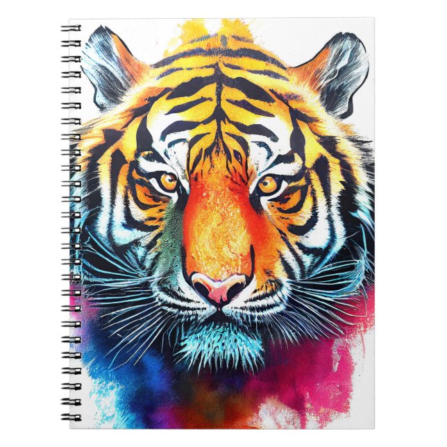 Caderno Espiral Tiger Wild Nature - Pintura De Cor Animal (Frente)