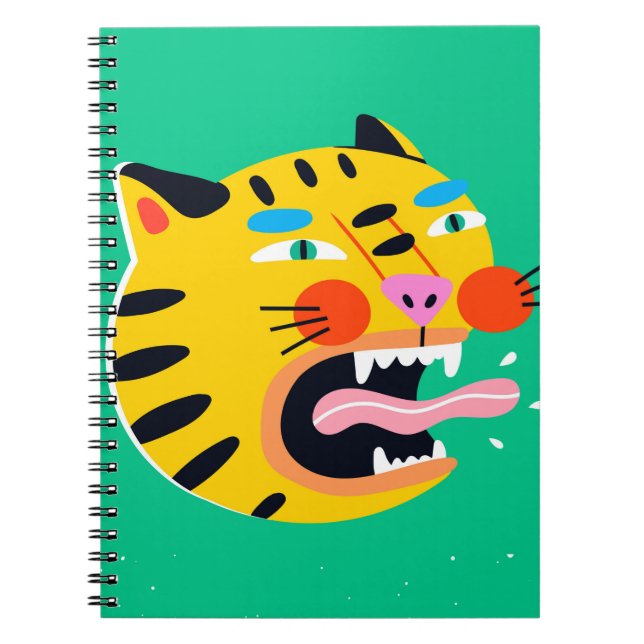 Caderno Espiral tigre abstrato (Frente)