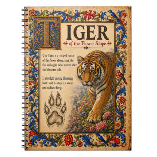 Caderno Espiral Tigre, Arte do Bestiário Medieval