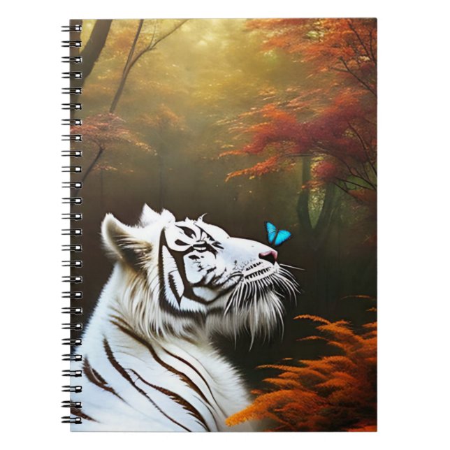 Caderno Espiral Tigre Branco Aqueles Momentos Adoráveis, Notebook (Frente)