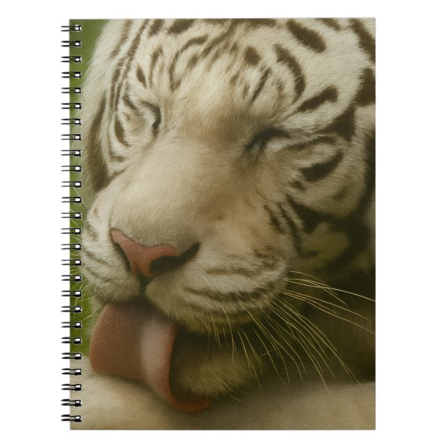 Caderno Espiral Tigre Branco no Ritual de Alinhamento Privado (Frente)