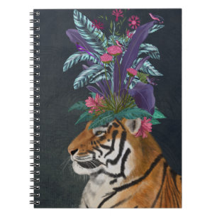 Caderno Espiral Tigre com o headpaper tropical