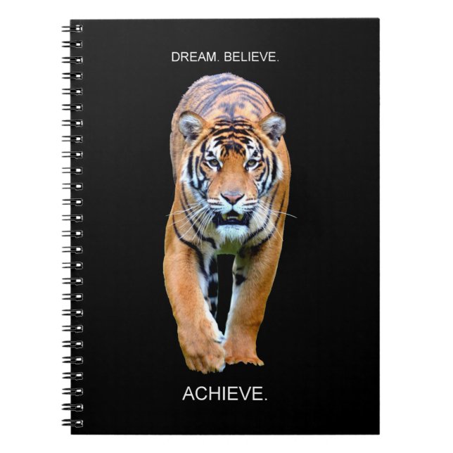 Caderno Espiral Tigre de Citação de Sucesso Inspiracional Motivaci (Frente)