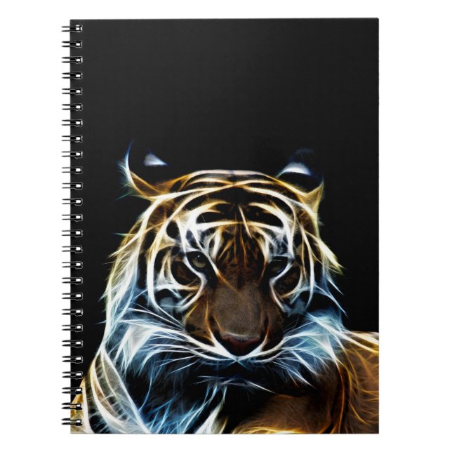 Caderno Espiral Tigre do Fractal (Frente)
