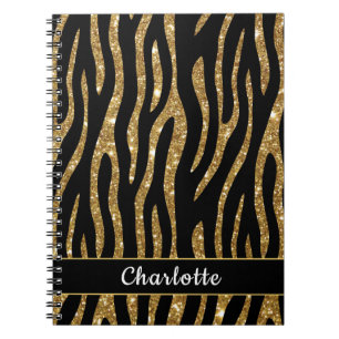 Caderno Espiral Tigre Dourada da Gliteria Moderna