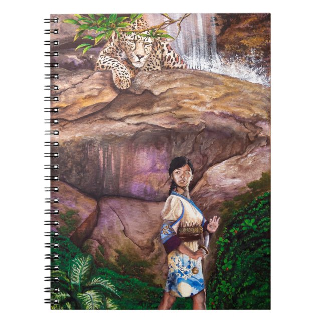 Caderno Espiral Tigre e morango do budista de zen (Frente)