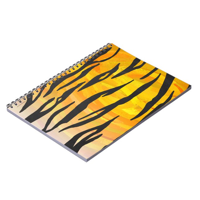 Caderno Espiral Tigre Impressão de preto e laranja (Left Side)