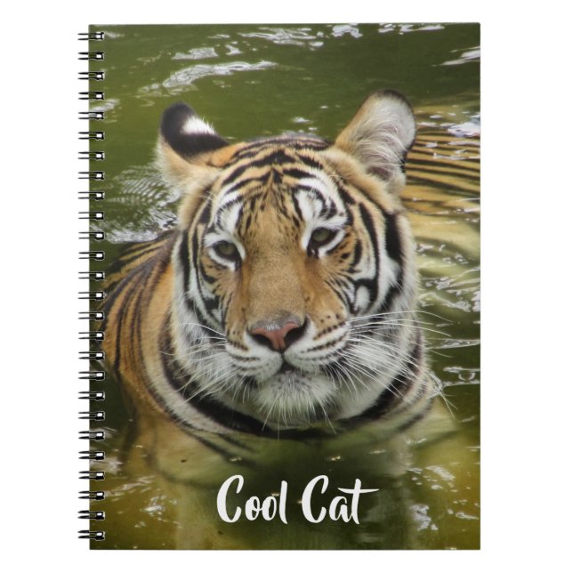 Caderno Espiral Tigre na água (Frente)