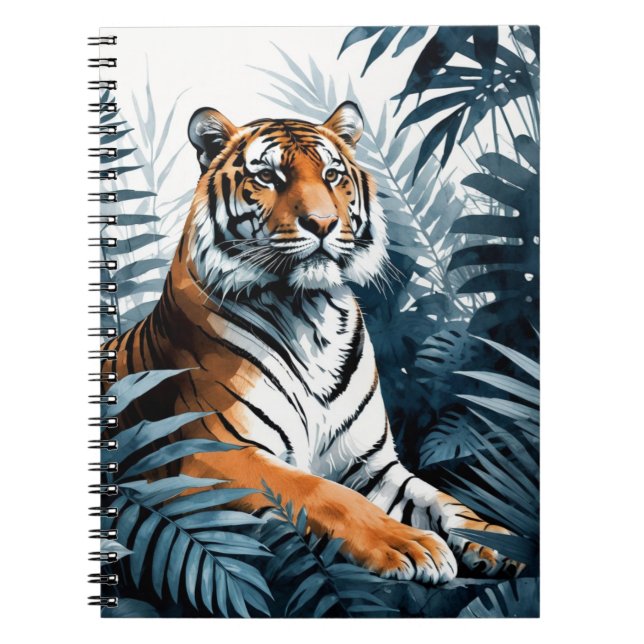 Caderno Espiral Tigre oculto | Diário para notebook (Frente)