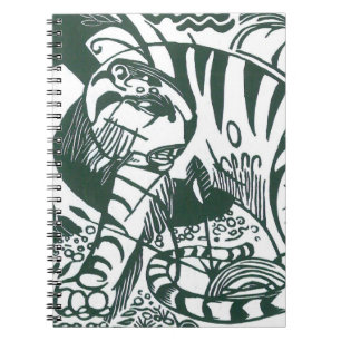 Caderno Espiral Tigre por Franz Marc, Arte Expressionista Vintage