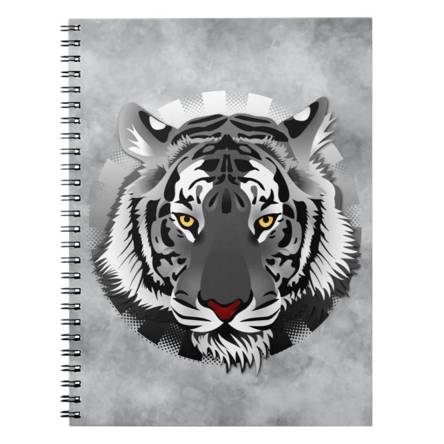 Caderno Espiral Tigre Preto E Branco (Frente)