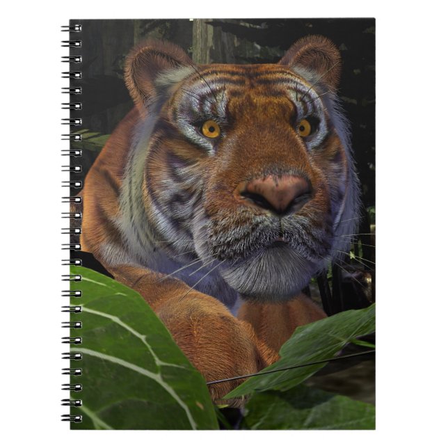 Caderno Espiral Tigre se aglutinando na selva (Frente)