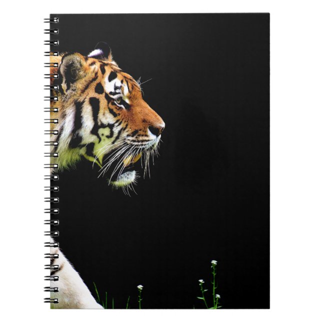 Caderno Espiral Tigre se Aproximando - Arte de Animal Selvagem (Frente)