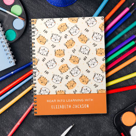 Caderno Espiral Tigre selvagem de desenho animado fofo para crianç