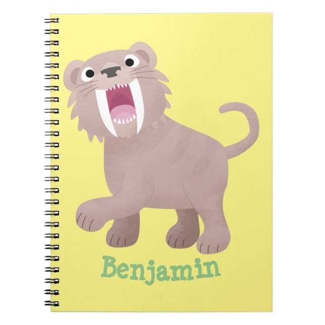 Caderno Espiral Tigre Smilodon de Tigre de Saber (Frente)