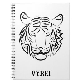 Caderno Espiral Tigre Tribal Negro e Branco