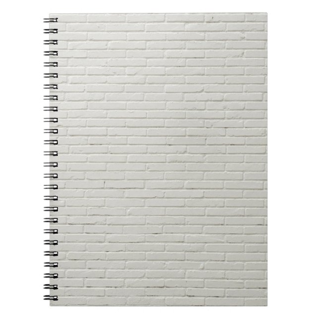 Caderno Espiral Tijolos de parede de tijolos brancos (Frente)