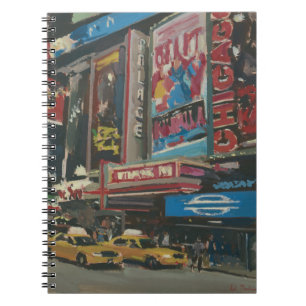 Caderno Espiral Times Square brilhante 2012 das luzes